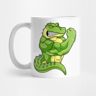 Crocodile as Bodybuilder with big Muscles Mug